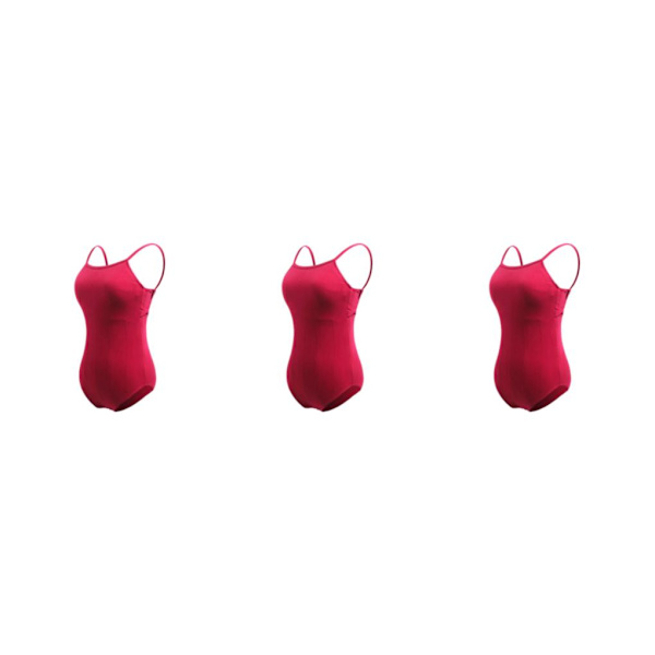 1/2/3 Dance Body Balett Leotard Dansoutfit Andas Wine Red S 3PCS