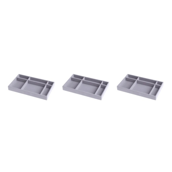 1/2/3/5 Stapelbar smyckesbricka Multipurpose Portable Velvet för 6 Grids Style A 3Set