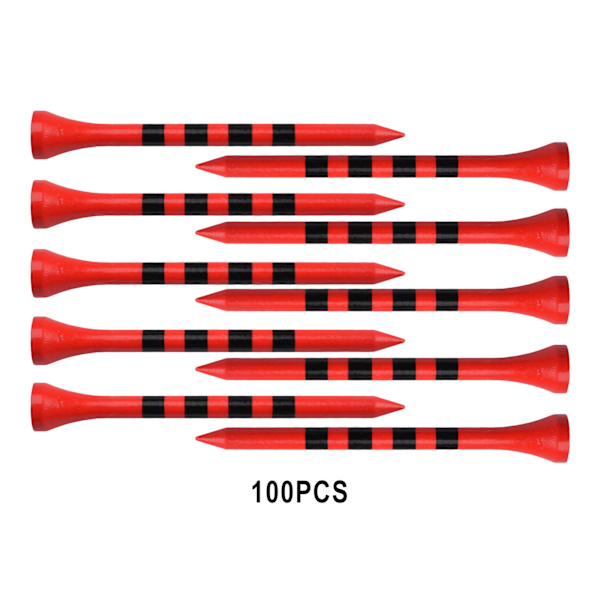 1/2/3/5 100st Bamboo För Golf Tees Stripe Mark Scale High 70mm Red 1Set