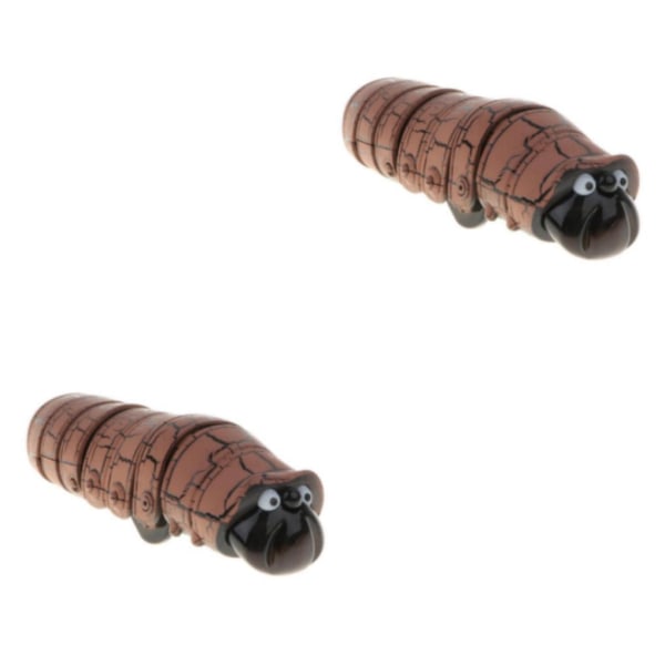 1/2 4'' Realistisk fjärrkontroll Caterpillar RC Bug Toy Party Brown 2Set