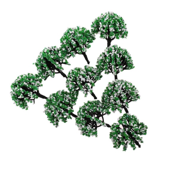 10 stycken modell Blomträd Grönt landskapslandskap för Diorama