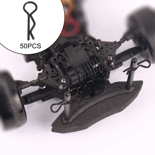 1/2/3/5 RC Body Shell Clips R Shape för 1/10 RC racingbil black length 24mm 1Set
