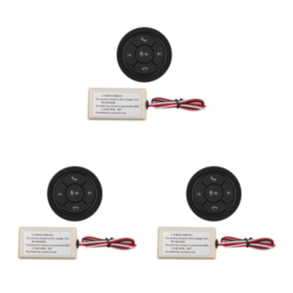 1/2/3/5 Universal Wireless Bluetooth Media Button 7 Key for För Black 46x12mm 3Set