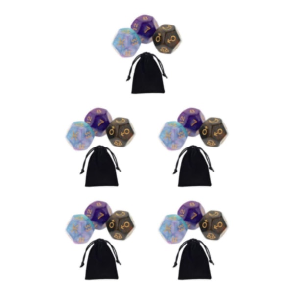 1/2/3/5 3st Akryl Astrologiska Tärningar Konstellationstärningar för Style B 5Set