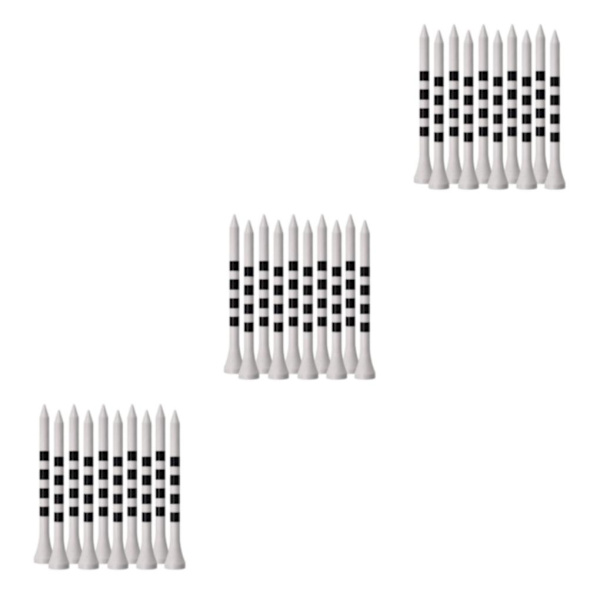 1/2/3/5 100st Bamboo För Golf Tees Stripe Mark Scale High 83mm White 3Set