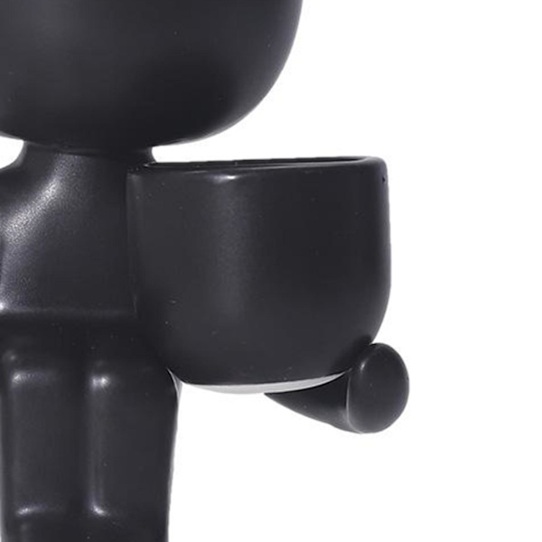 1/3 keramisk blomkruka Mänsklig blomvas växtkruka Black 10x9x6cm 10x9x6cm 10x6x8cm 1Set