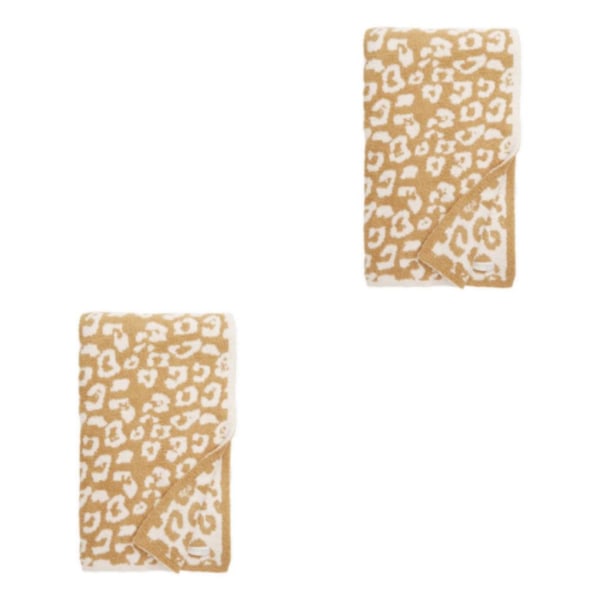 1/2/3 Throw Blanket Leopard Print Flanell Fleece Filtar Plysch light tan 40x47in 2Set