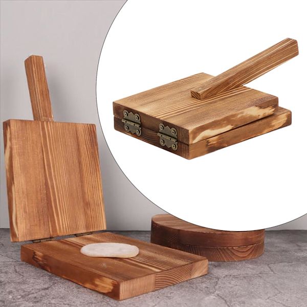 1/2 För Degpressverktyg Gadget Bakning Pizza Bakverk Brown square 1Set