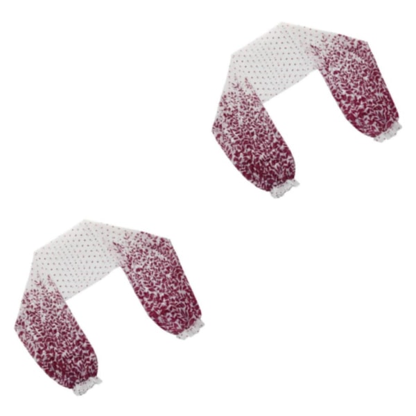 1/2/3/5 Dam Long Sleeve Chiffong För Bolero Shrug Wine Red Flower 2Set