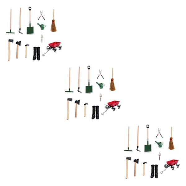 1/2/3 1:12TH Miniatyrträdgårdsredskap För låtsasspela för 3Set