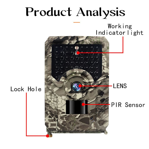 Ögonblick med högupplöst Trail Camera Camera Jaktkamera