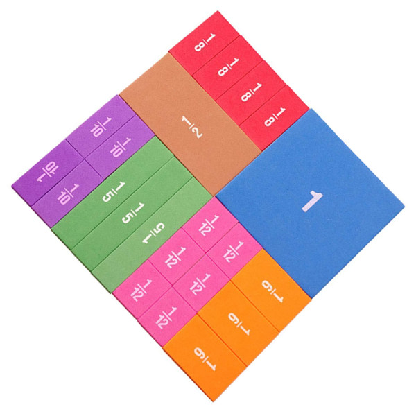 1/2 22x bråkplattor Rainbow Math Manipulatives for Elementary 1Set