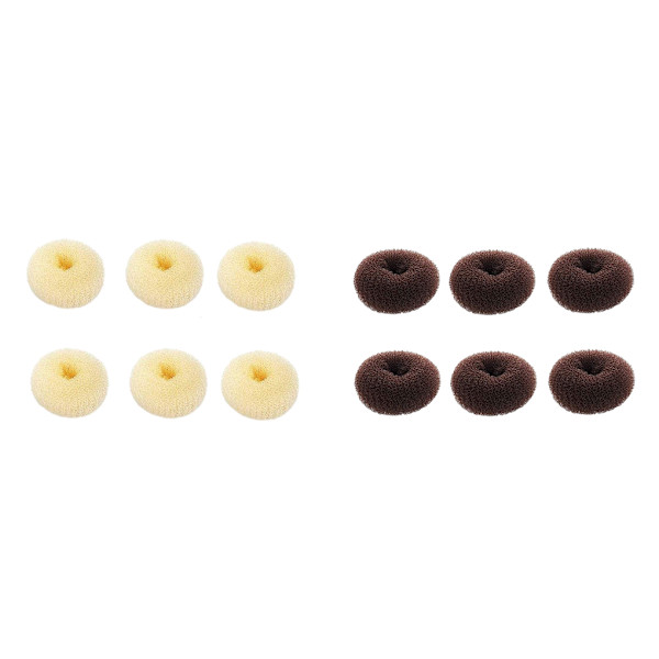 Donut Maker för 6 delar för hårbullar - säkert och enkelt verktyg för hårstyling Beige