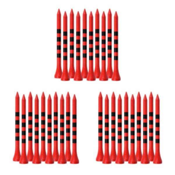 1/2/3/5 100st Bamboo För Golf Tees Stripe Mark Scale High 83mm Red 3Set