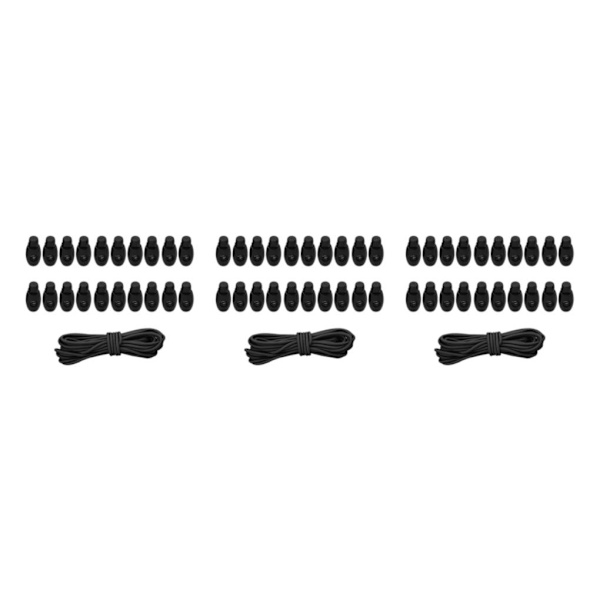 1/2/3/5 20st plastsnörelås Ändfjäderbelastad slider + För Black Style 3 3Set