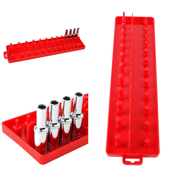 1/2 Socket Organizer Hållare Rack Sleeve Förvaringsfäste Verktygslåda Red Imperial M 1Set