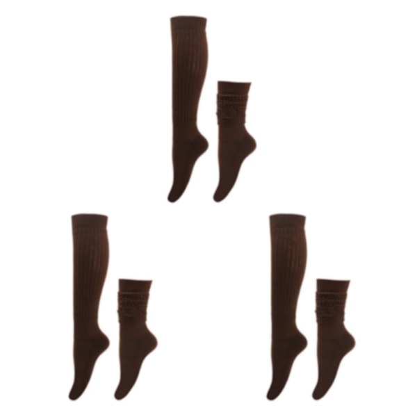 1/2/3/5 2 stycken Slitstarka Slouch strumpor Elasticitet och utsökt Coffee 3Set