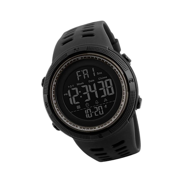 1/2/3 1251 Herr Digital Sports Watch Waterproof Stoppur För Black Coffee 250mm 2Set