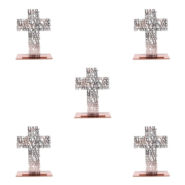1/2/3/5 Stående krucifix Jesus Scriptures Cross Bön Rose Gold 20cm 5Set