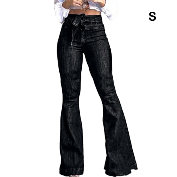 1/2/3 kvinnor vid ben jeans med hög midja byxor Höftlyftande Stretch Black S 1 Pc