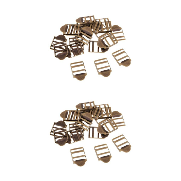 1/2/3 20st Metallväv Bälte Stege Spännen Bagagerem Bronze 2.4 x 1.6cm 2Set