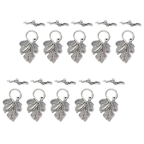 1/2/3 10 set Leaf OT Toggle Clasps Smycken Clasp Connectors Silver 1Set