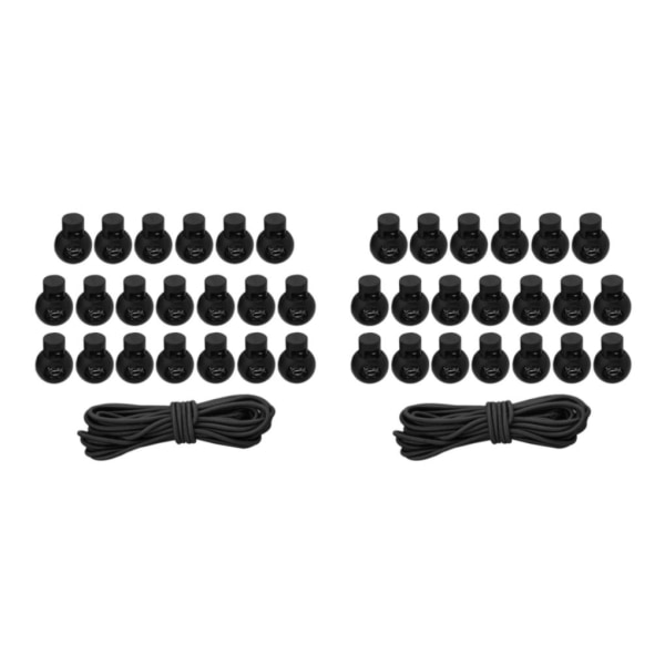 1/2/3/5 20st plastsnörelås Ändfjäderbelastad slider + För Black Style 4 2Set