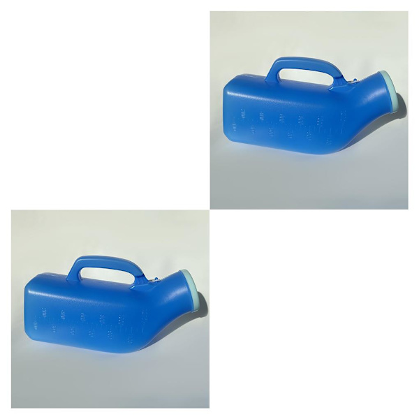 1/2/3 flaska för äldre läckagesäker med cover för sängliggande patient Blue 1200ML 2PCS
