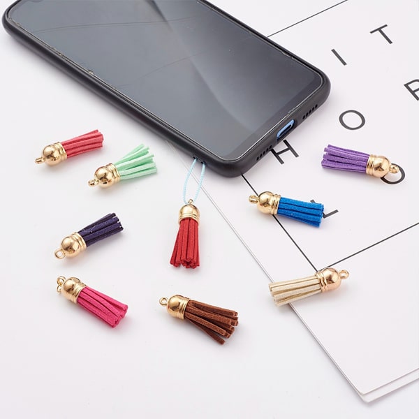 1/2/3/5 100 stycken Tofs Nyckelring Snygg DIY Tofs Tillbehör pink-Gold 1Set