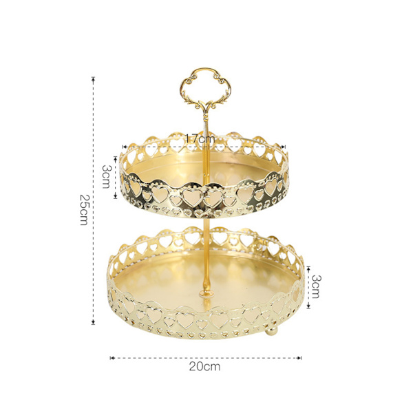 1/2/3 Nordic Texture Förvaringsbricka Dubbel Frukt Snack Förvaring Love Height 25cm 1Set