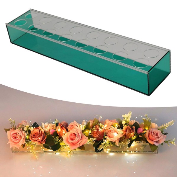 Rektangulär blomstervasprydnad för matbord inomhusväxter blue