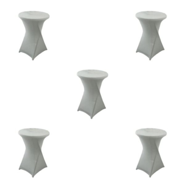 1/2/3/5 High Foot Bar Cover Stretch Rund Duk För Hotell silver 5Set