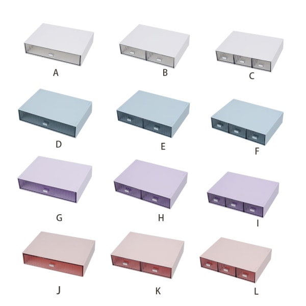 1/2/3 utsökt hantverksförvaringslåda för enkel dragning och Purple 2 Drawer 1 Pc