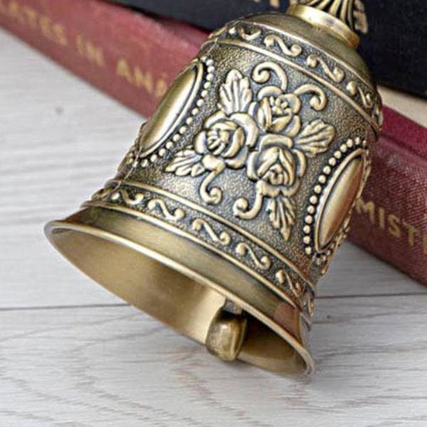 1/2/3 Handservice Ring Bell Desk Counter Reception Restaurant Antique Golden 5.5x5.5x11.3CM 1Set