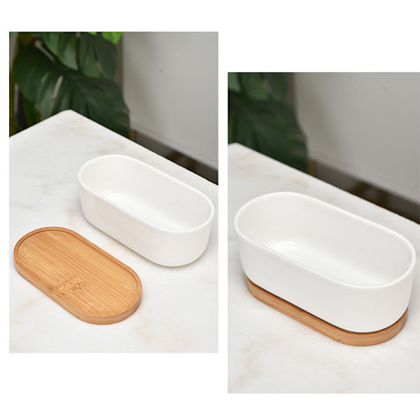 1/2 2 stycken Andningsbar keramikkruka för suckulenta växter present till Special support tray 1 Pc