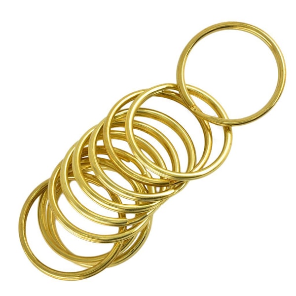 1/2/3 10 delar Mässing Rund Nyckel Delad Ring Kedja Väska Spänne Loop 1Set