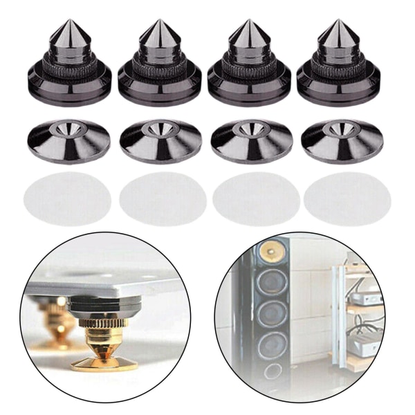 1/2/3/5 Alloy högtalarbox spikkuddar för förbättrat ljud Alloy Black 1 Pc
