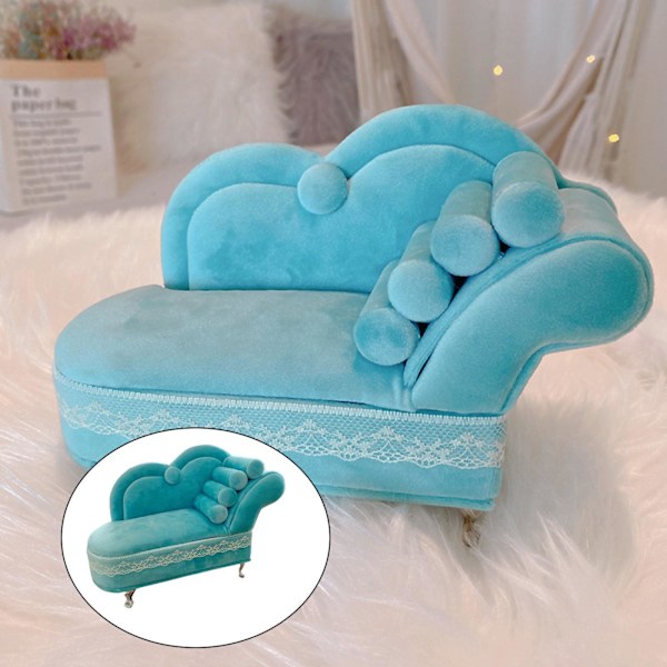 1/2 Chic smycken case för flickor Kvinnor Ringar halsband Sofa Peacock Blue 1Set