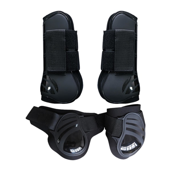 4 Styck Häst Främre Bakben, Equine Sen Fetlock Protect Black