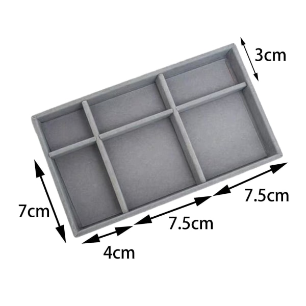 1/2/3/5 Stapelbar smyckesbricka Multipurpose Portable Velvet för 6 Grids Style A 1Set