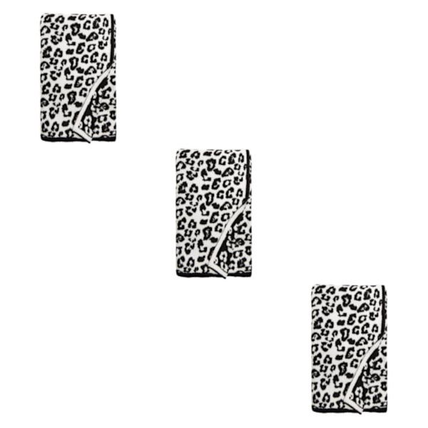 1/2/3 Throw Blanket Leopard Print Flanell Fleece Filtar Plysch black 40x47in 3Set