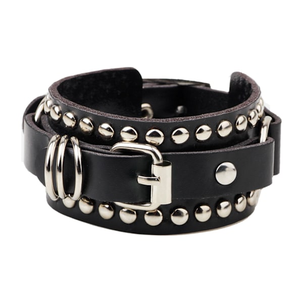 1/2/3/5 PU Läderarmband Justerbar Wrap Cuff Nit för Black 24.5 x 3.2cm 1Set