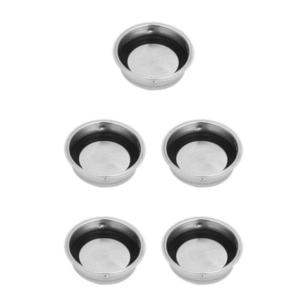 1/2/3/5 kaffemaskiner tryckfilterkorg med svart ring 1 cup diameter 51mm 5Set