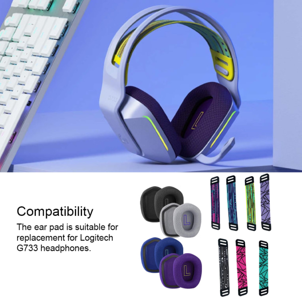 1/2/3/5 Öronkuddar Kudde Hörselskydd Andas Gamer Rhombus Purple Shock-cushion Beam 1 Pc