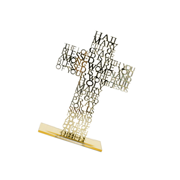 1/2/3/5 Stående krucifix Jesus Scriptures Cross Bön Gold 20cm 1Set
