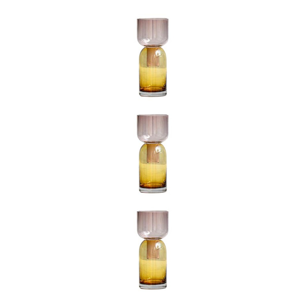 1/2/3 Minimalistiska färgglada glasvaser Hem Hand Vas Pot Room Purple yellow 8x8x19CM 3Set