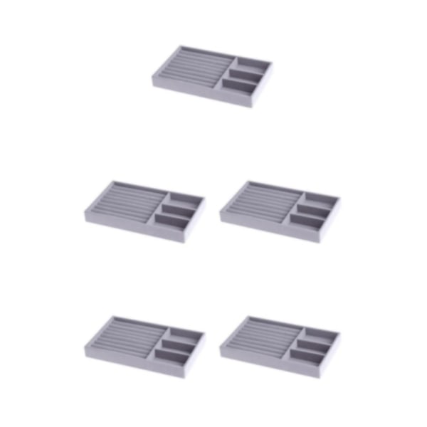 1/2/3/5 Stapelbar smyckesbricka Multipurpose Portable Velvet för 12 Grids Style A 5Set