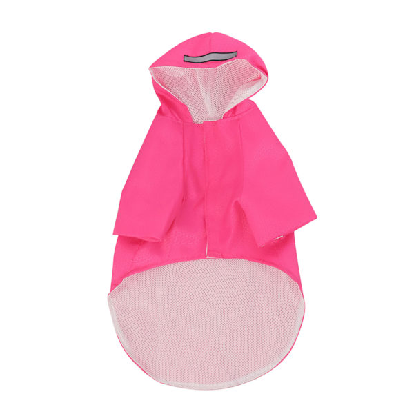 Dog Raincoat with Reflective Strips Waterproof Comfortable Reflective Puppy Raincoat with Hook and Loop for Pets Dogs Cats Rose Red M