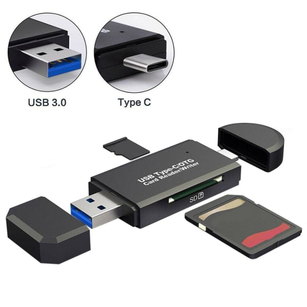 Kortläsare - USB Type-C/ USB 3.0 Svart