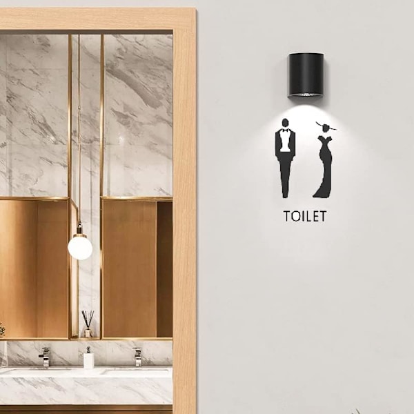 Toalettskylt, WC-skylt, toalettdörrskylt för damer och herrar, herr- och damtoalett
